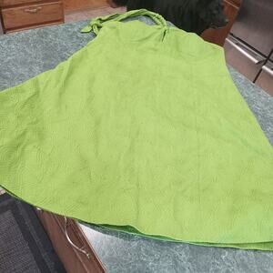 Amanda Lane 3x Plus Size Dress Lime Green Geometric Pattern Sleeveless Halter